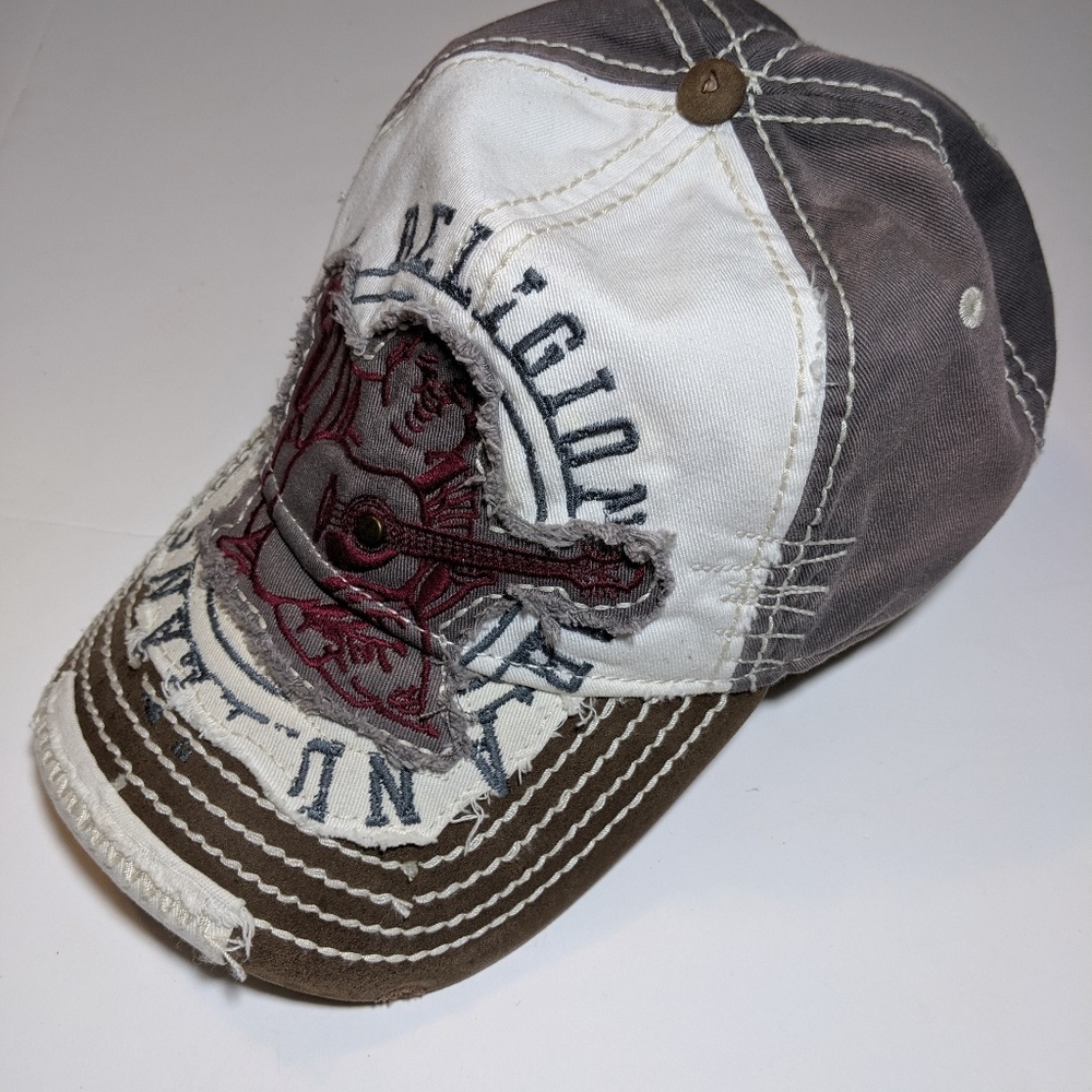 True Religion Hat Distressed Adjustable 619J